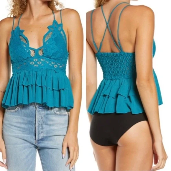 Free People Adella Tank in Teal NWT - Picture 1 of 3